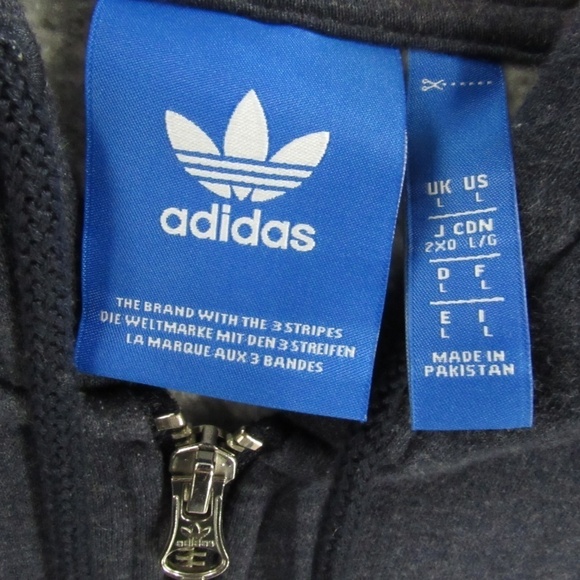 Adidas Heather Blue Front Zip Hoodie Men's L - Picture 12 of 16